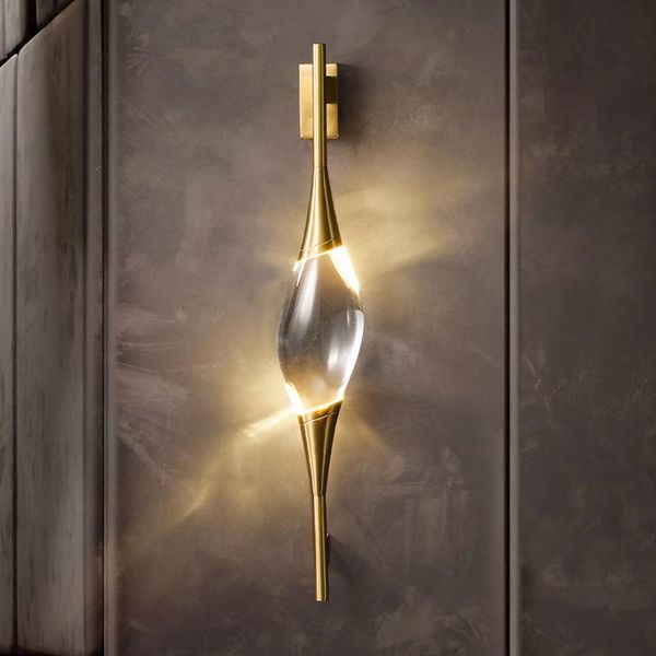 

wall lamps jmzm postmodern crystal lamp copper body sconce light bedside stair for loft dining living room bar corridor aisle