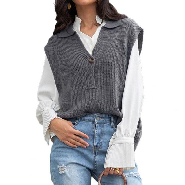 women's vests winter vest turndown collar solid color one button sweater knitted casual, Black;white
women's vests winter vest turndown collar solid color one button sweater knitted casual, Black;white