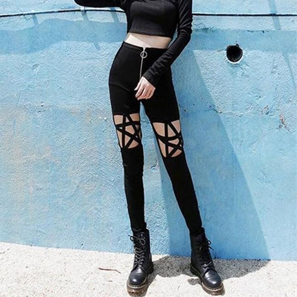 fashion punk women pants hollow out high waist slim stretch fabrics pencil female black trousers women's & capris, Black;white
fashion punk women pants hollow out high waist slim stretch fabrics pencil female black trousers women's & capris, Black;white