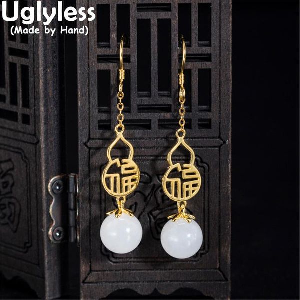 dangle & chandelier uglyless natural jade balls dangles earrings for women an gemstones jewelry hollow china chic ruyi gourd brincos 925 sil, Silver
dangle & chandelier uglyless natural jade balls dangles earrings for women an gemstones jewelry hollow china chic ruyi gourd brincos 925 sil, Silver