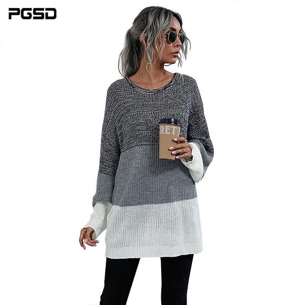 women's sweaters pgsd sweater women winter fashion korean clothing knitted medium length gray white stripes long sleeve o-neck pullover, White;black
women's sweaters pgsd sweater women winter fashion korean clothing knitted medium length gray white stripes long sleeve o-neck pullover, White;black