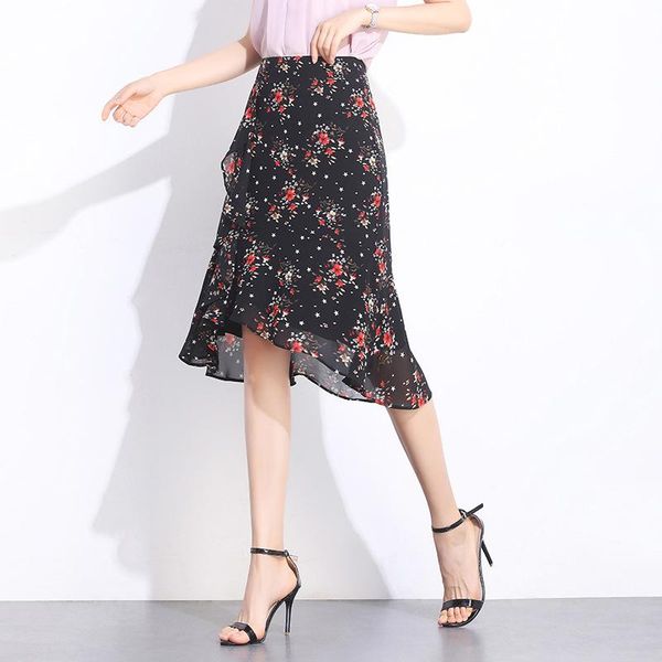 skirts 2021 summer arrival korean style floral printed chiffon skirt high-waisted irregular sweet ladies, Black
skirts 2021 summer arrival korean style floral printed chiffon skirt high-waisted irregular sweet ladies, Black