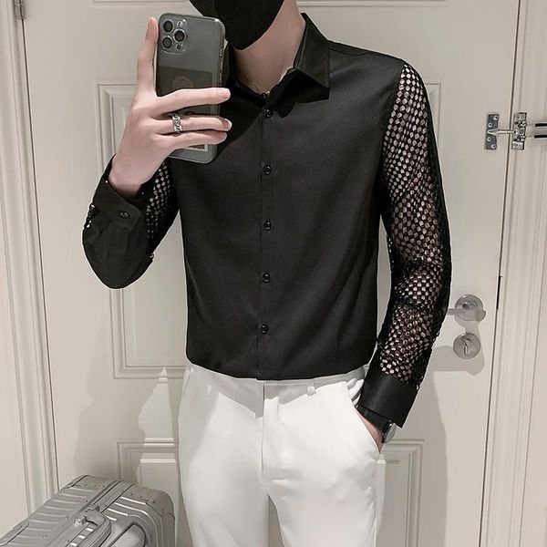 men's casual shirts 2021 brand clothing spring cotton leisure long sleeve shirts/male slim fit lapel hollow out business shirt, White;black
men's casual shirts 2021 brand clothing spring cotton leisure long sleeve shirts/male slim fit lapel hollow out business shirt, White;black