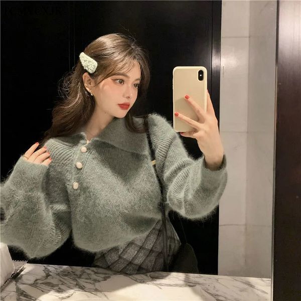 Women's Sweaters Knitted Sweater Women Hairy Turn Down Collar Button Jumper Vintage Korean Pullovers Long Sleeve Velvet Sweet Loose 7N1T, White;black
Women's Sweaters Knitted Sweater Women Hairy Turn Down Collar Button Jumper Vintage Korean Pullovers Long Sleeve Velvet Sweet Loose 7N1T, White;black
