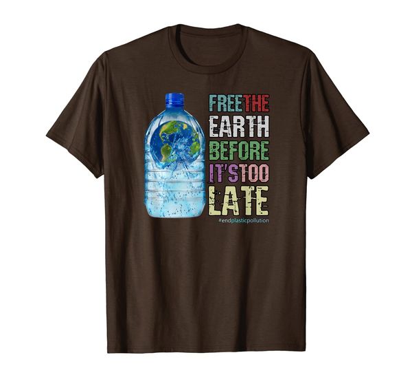 plastic pollution ecology the earth before its too late t-shirt, White;black