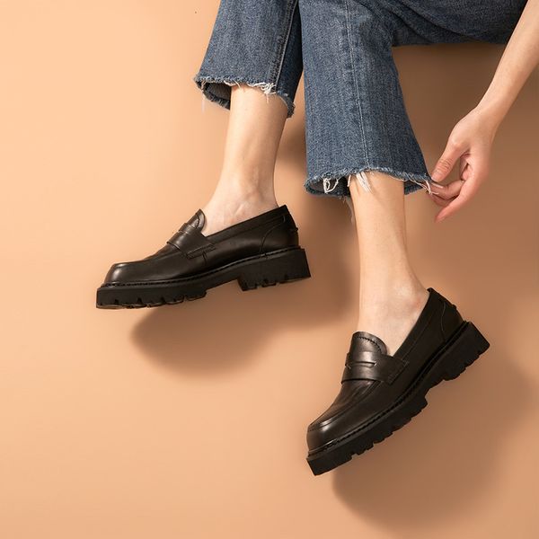 dress shoes penny loafers women genuine cow leather round toe platform shoes spring autumn ladies flats handmade 27713, Black
dress shoes penny loafers women genuine cow leather round toe platform shoes spring autumn ladies flats handmade 27713, Black