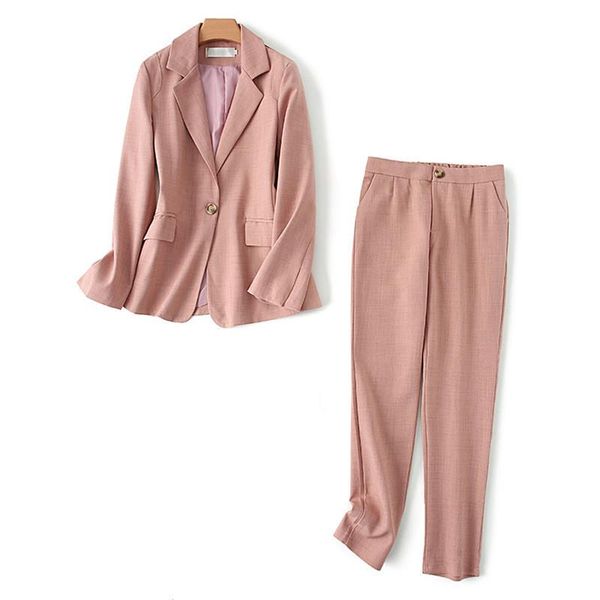 women blazer two piece sets long sleeve coat straight leg pants spring autumn office lady formal set women's, White
women blazer two piece sets long sleeve coat straight leg pants spring autumn office lady formal set women's, White