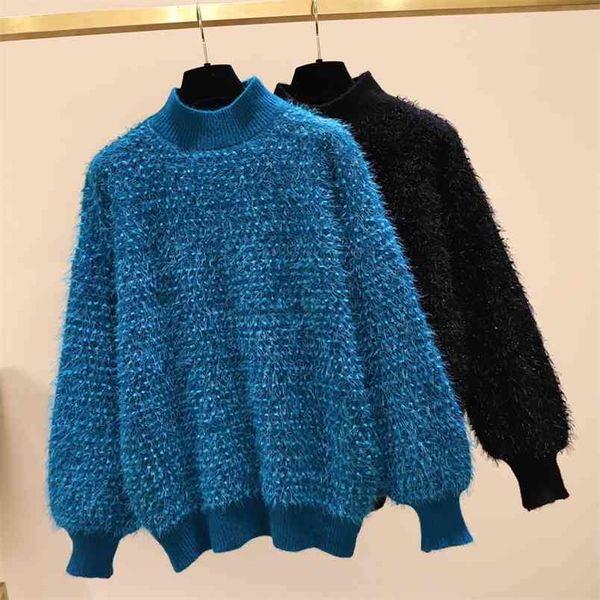 women autumn winter sweaters plus size turtleneck casual japan style lazy outer wear plumpy pullovers female blue gx1232 210506, White
women autumn winter sweaters plus size turtleneck casual japan style lazy outer wear plumpy pullovers female blue gx1232 210506, White