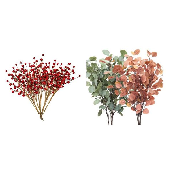 big deal 12 pcs christmas decorations artificial red berries stems & 8 faux leaves silver dollar eucalyptus plant decorative flowers wreaths
big deal 12 pcs christmas decorations artificial red berries stems & 8 faux leaves silver dollar eucalyptus plant decorative flowers wreaths