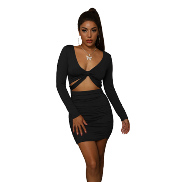 autumn dress women long sleeve slim elastic bodycon bandage hollow out folds short mini party vestidos casual dresses, Black;gray
autumn dress women long sleeve slim elastic bodycon bandage hollow out folds short mini party vestidos casual dresses, Black;gray