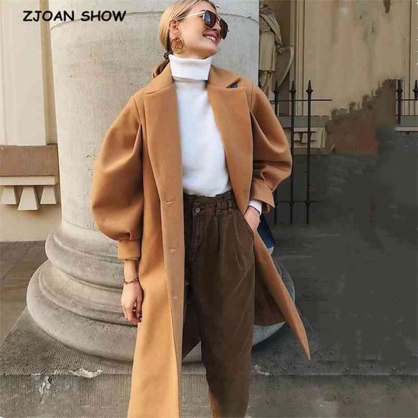 autumn winter oversize trench women jacket tie bow sashes woolen puff sleeve long coat with belt outerwear 210429, White
autumn winter oversize trench women jacket tie bow sashes woolen puff sleeve long coat with belt outerwear 210429, White