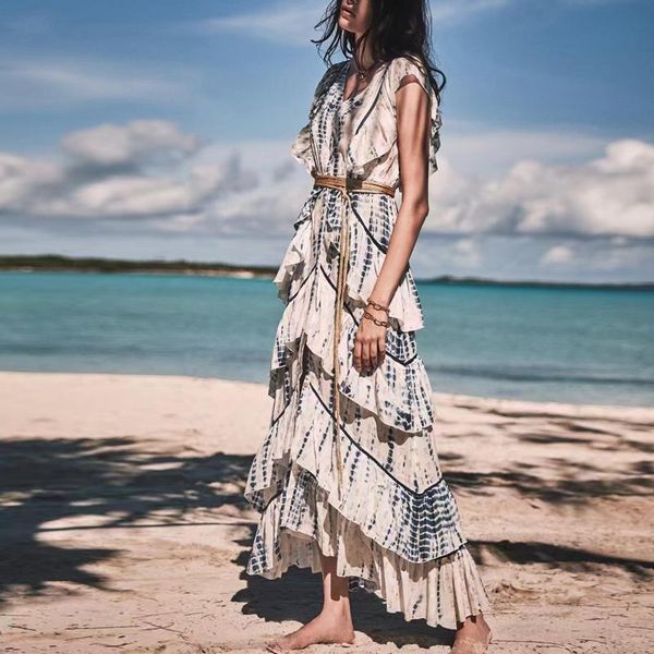 casual dresses 2021 women blue printed butterfly sleeve long v-neck layered beach with sashes golden dress, Black;gray
casual dresses 2021 women blue printed butterfly sleeve long v-neck layered beach with sashes golden dress, Black;gray