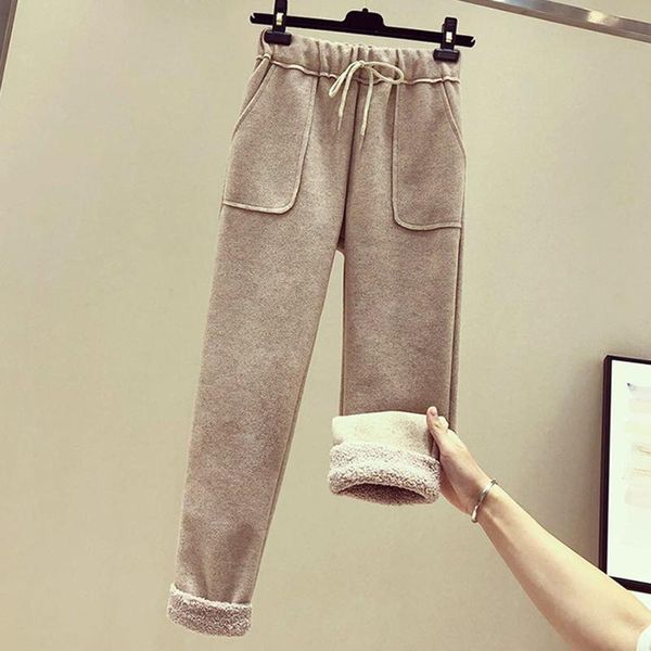 women's pants & capris fleece thick casual warm autumn and winter 2022 high waist solid harem trousers women, Black;white
women's pants & capris fleece thick casual warm autumn and winter 2022 high waist solid harem trousers women, Black;white