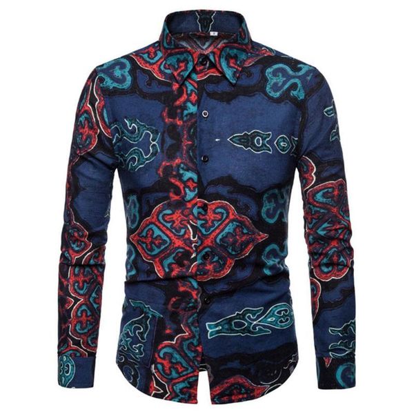 men's casual shirts yfashion men shirt national style fashion printing line blend mens long sleeve pioe, White;black
men's casual shirts yfashion men shirt national style fashion printing line blend mens long sleeve pioe, White;black