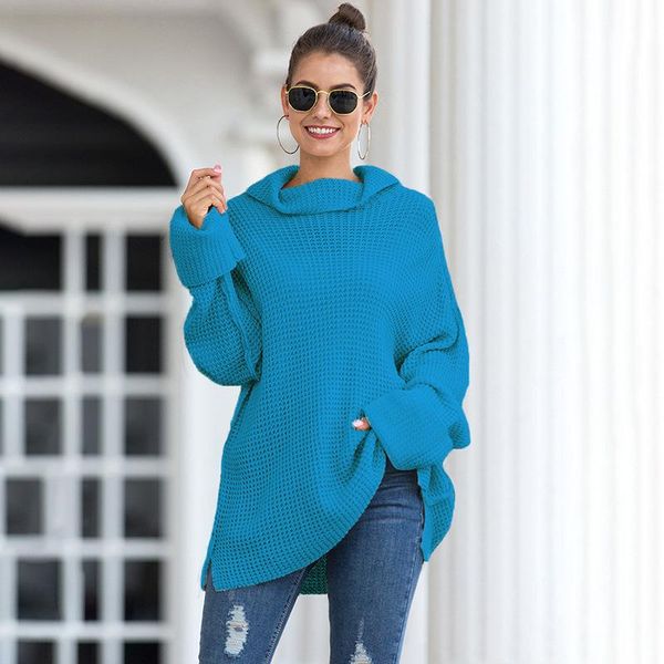 women's sweaters fall / winter 2021 high neck knitwear loose large sizesplit sweater for women, White;black
women's sweaters fall / winter 2021 high neck knitwear loose large sizesplit sweater for women, White;black