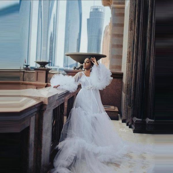 casual dresses aso ebi bridal tulle robes with bodysuit dress long sleeves extra puffy train ruffles summer custom made party gown, Black;gray
casual dresses aso ebi bridal tulle robes with bodysuit dress long sleeves extra puffy train ruffles summer custom made party gown, Black;gray
