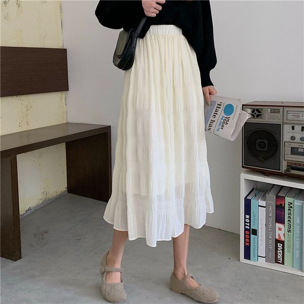 skirts elegance pleated retro waist solid elastic-waist a-line high street office lady all-match women skirts, Black
skirts elegance pleated retro waist solid elastic-waist a-line high street office lady all-match women skirts, Black