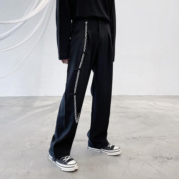 men removable chain casual straight suit pant male streetwear hip hop vintage black trousers men's pants
men removable chain casual straight suit pant male streetwear hip hop vintage black trousers men's pants