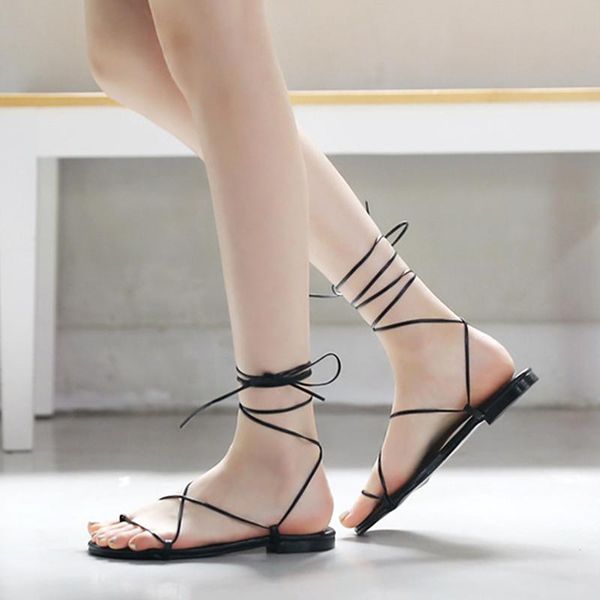 sandals summer women cross-tied flat female gladiator basic slippers flip flops beach shoes, Black
sandals summer women cross-tied flat female gladiator basic slippers flip flops beach shoes, Black