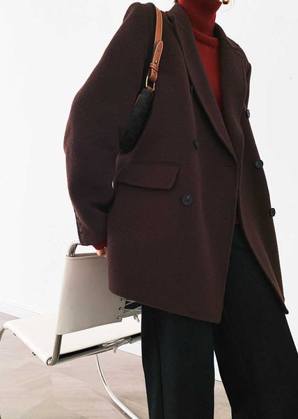 women's trench coats 100% high end wool red wine double coffee breasted suit short double-sided cashmere jacket women's version kd, Tan;black
women's trench coats 100% high end wool red wine double coffee breasted suit short double-sided cashmere jacket women's version kd, Tan;black
