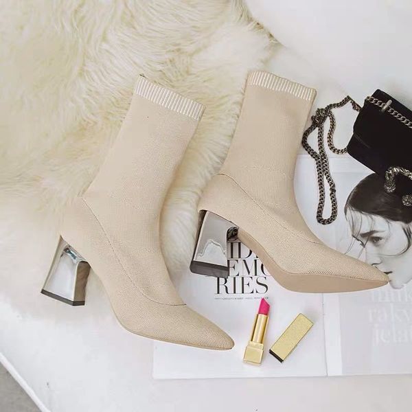 boots chinese autumn pointy thick heels socks women's single elastic high shoes, 3 colors hieo, Black
boots chinese autumn pointy thick heels socks women's single elastic high shoes, 3 colors hieo, Black