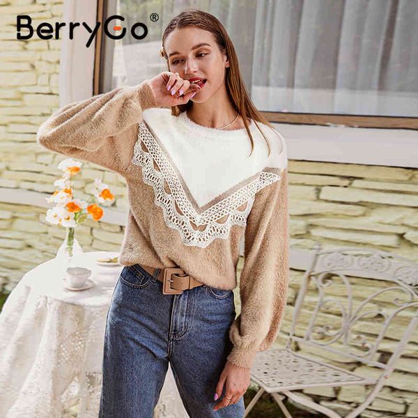 berrygo elegant impact color lace white jumper o-neck shoulder drop hairy pullover casual home soft autumn winter sweater ladies 210513, White;black
berrygo elegant impact color lace white jumper o-neck shoulder drop hairy pullover casual home soft autumn winter sweater ladies 210513, White;black