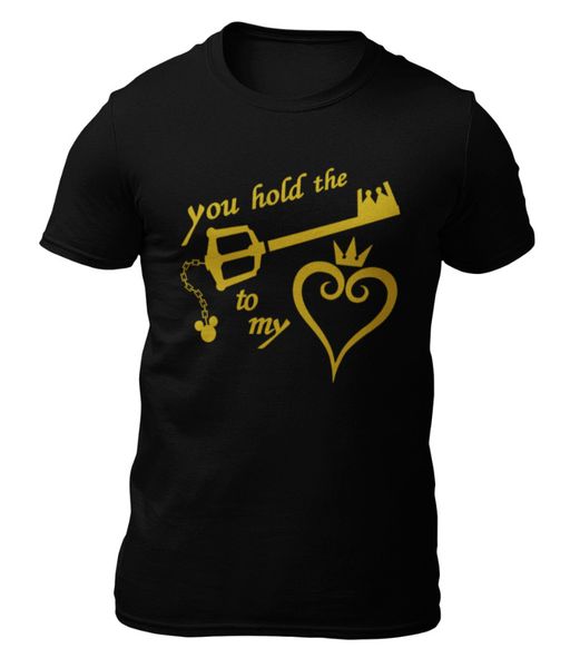 Kingdom hearts t-shirt-you hold the key to my heart-love-t-shirt -, White;black 
Kingdom hearts t-shirt-you hold the key to my heart-love-t-shirt -, White;black