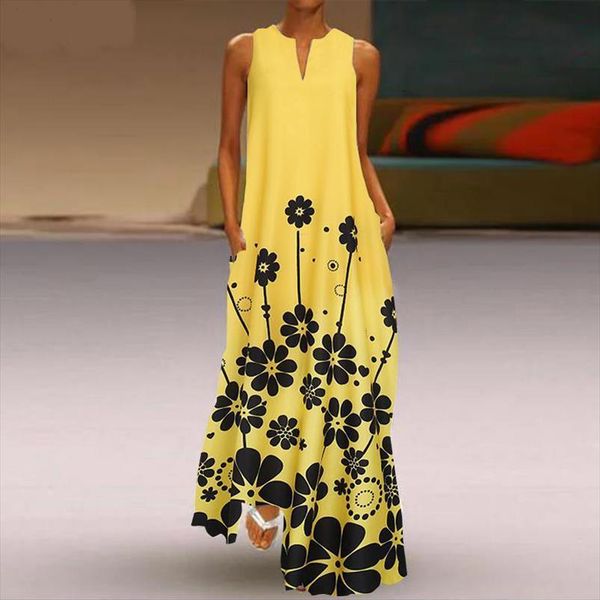 printed sundress bohemian summer women dress maxi casual sleeveless vestidos v neck floral robe plus size 5xl, Black;gray
printed sundress bohemian summer women dress maxi casual sleeveless vestidos v neck floral robe plus size 5xl, Black;gray