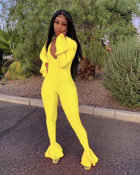 women's jumpsuits & rompers 2021 autumn fashion neon womens v-neck jumpsuit ruffles long sleeve bodycon pants trousers jumpsiut female, Black;white
women's jumpsuits & rompers 2021 autumn fashion neon womens v-neck jumpsuit ruffles long sleeve bodycon pants trousers jumpsiut female, Black;white