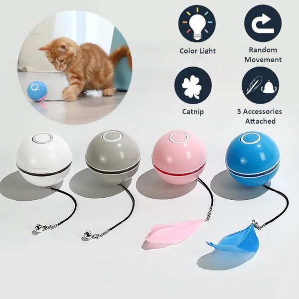 charging cat toys self rotating ball toy smart interactive pet teasing kitten led feather bell for cats supplies
charging cat toys self rotating ball toy smart interactive pet teasing kitten led feather bell for cats supplies