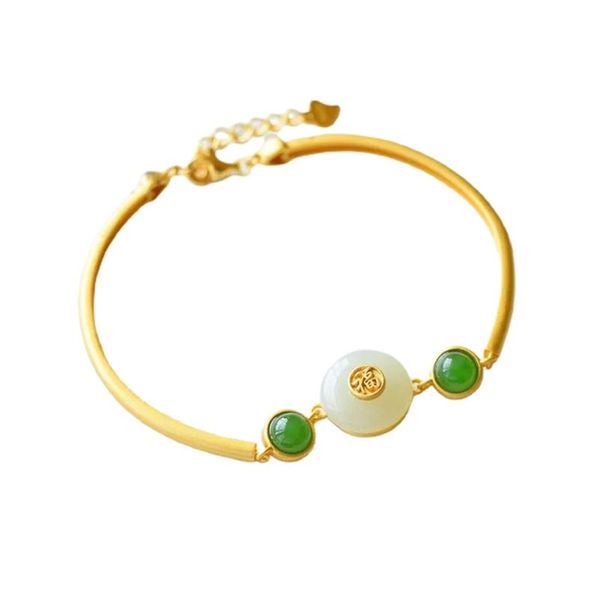 bangle inlaid natural an chalcedony gourd bracelet chinese style retro unique ancient gold craft charm women & bracelets, Black
bangle inlaid natural an chalcedony gourd bracelet chinese style retro unique ancient gold craft charm women & bracelets, Black