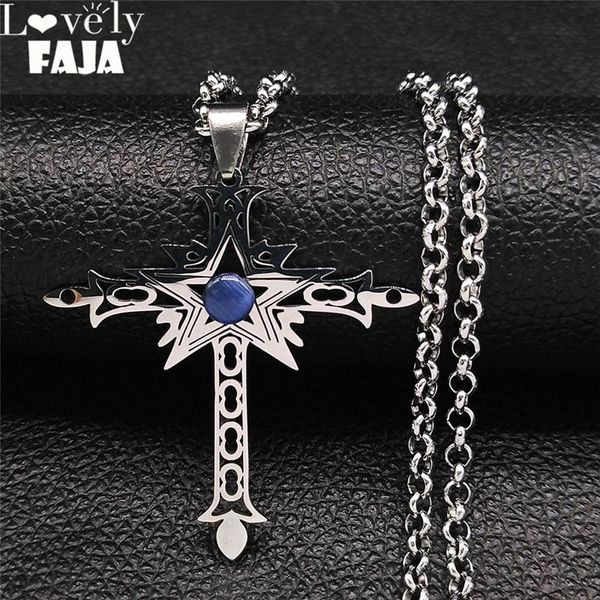 pendant necklaces opal stainless steel witchcraft pentagram cross chain women silver color necklace jewelry pendentif n1192s03
pendant necklaces opal stainless steel witchcraft pentagram cross chain women silver color necklace jewelry pendentif n1192s03
