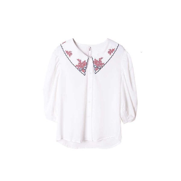 women's blouses & shirts brand design summer women party clothes white doll collar embroidered shirt + red beaded luxury fashion elegan
women's blouses & shirts brand design summer women party clothes white doll collar embroidered shirt + red beaded luxury fashion elegan