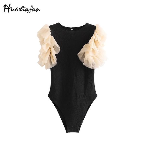 women's jumpsuits & rompers huaxiafan fashion ribbed knit bodysuit women tulle sleeve round neck vintage black body mujer, Black;white
women's jumpsuits & rompers huaxiafan fashion ribbed knit bodysuit women tulle sleeve round neck vintage black body mujer, Black;white