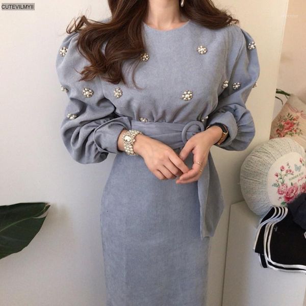 casual dresses women female long vestidos puff sleeve high waist sashes belted elegant o-neck beading cotton corduroy dress, Black;gray
casual dresses women female long vestidos puff sleeve high waist sashes belted elegant o-neck beading cotton corduroy dress, Black;gray