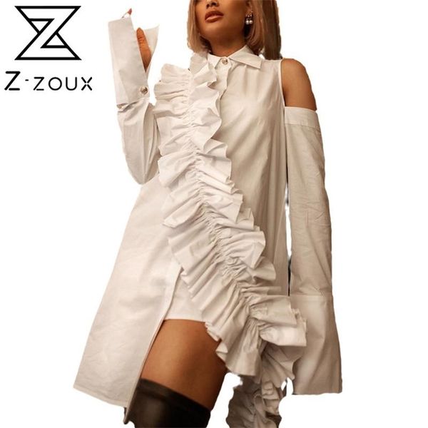 z-zou women blouse off shoulder asymmetric ruffles shirts pleated long sleeve shirt plus size autumn 210513, White
z-zou women blouse off shoulder asymmetric ruffles shirts pleated long sleeve shirt plus size autumn 210513, White