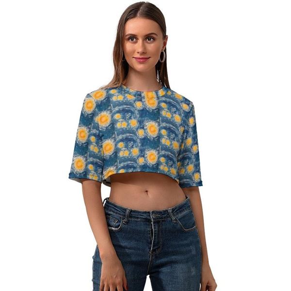 women's t-shirt vangogh crop t shirt street fashion woman short-sleeve graphic o neck polyester tshirt, White
women's t-shirt vangogh crop t shirt street fashion woman short-sleeve graphic o neck polyester tshirt, White
