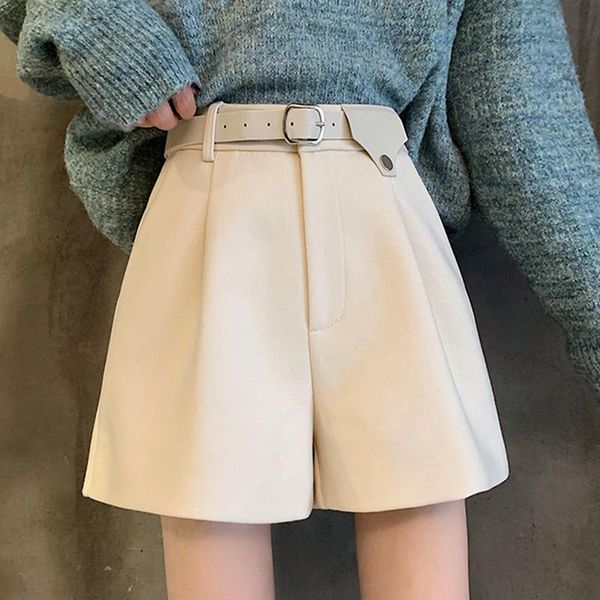 women's shorts ljsxls autumn high waist elegant fashion wide leg all-match solid women with belt 2021 casual a line feminino, White;black
women's shorts ljsxls autumn high waist elegant fashion wide leg all-match solid women with belt 2021 casual a line feminino, White;black