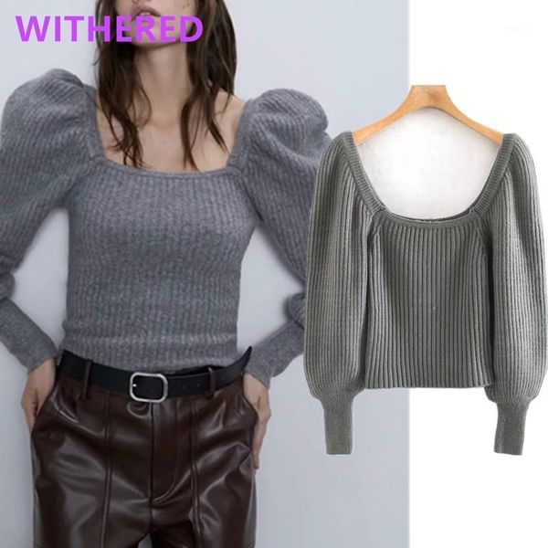 women's sweaters withered england style vintage puff sleeve square collar knitted women pull femme pullovers, White;black
women's sweaters withered england style vintage puff sleeve square collar knitted women pull femme pullovers, White;black