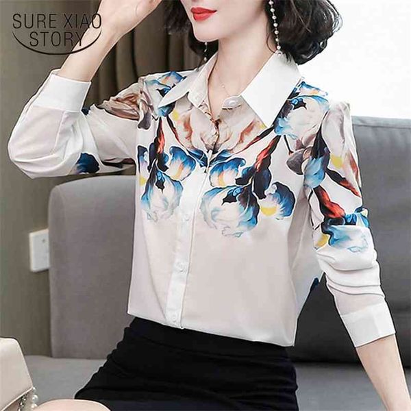 spring and autumn elegant retro white silk shirt women's long-sleeved printed mulberry chemisier femme 10650 210508
spring and autumn elegant retro white silk shirt women's long-sleeved printed mulberry chemisier femme 10650 210508