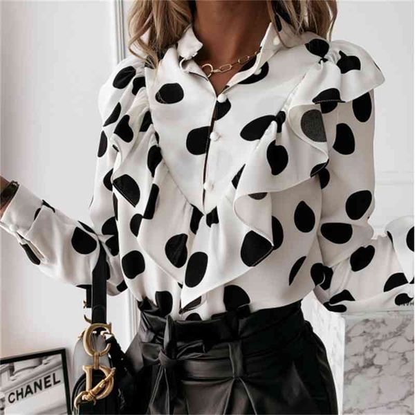 casual leopard dot print ruffle blouse shirt spring long sleeve women shirts elegant office lady v-neck button blusa 210413, White
casual leopard dot print ruffle blouse shirt spring long sleeve women shirts elegant office lady v-neck button blusa 210413, White