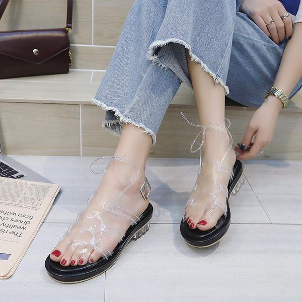 sandals 2021 summer open toe middle strap thick with transparent seaside holiday beach female, Black
sandals 2021 summer open toe middle strap thick with transparent seaside holiday beach female, Black