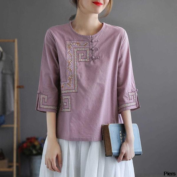 ethnic clothing 2021 female floral printed chinese daily casual blouse national style hanfu for women cotton linen, Red
ethnic clothing 2021 female floral printed chinese daily casual blouse national style hanfu for women cotton linen, Red