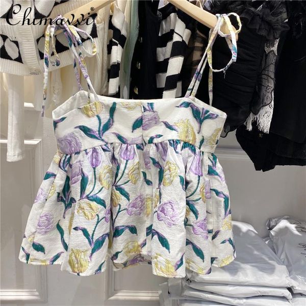 women's tanks & camis summer fashion women retro jacquard purple floral print thin strap bow sling lady sleeveless a-line tank, White
women's tanks & camis summer fashion women retro jacquard purple floral print thin strap bow sling lady sleeveless a-line tank, White