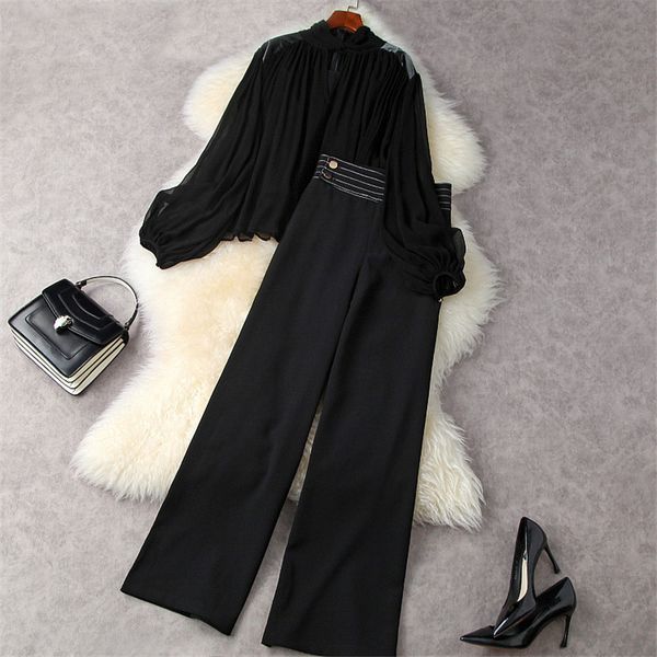 pant spring fashion of two parts women's clothes flashlight designers chiffon shirt and pants loose leg suit party sets, White
pant spring fashion of two parts women's clothes flashlight designers chiffon shirt and pants loose leg suit party sets, White