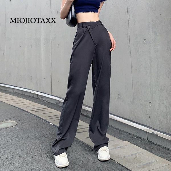 women's pants & capris miojiotaxx 2021 spring autumn temperament suit casual high waist loose y2k women fashion, Black;white
women's pants & capris miojiotaxx 2021 spring autumn temperament suit casual high waist loose y2k women fashion, Black;white