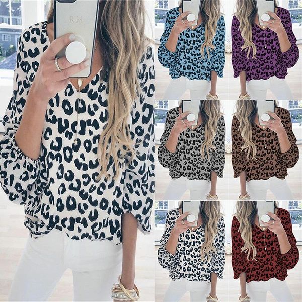 summer fashion versatile leisure long sleeve t-shirt leopard v-neck lantern women's, White
summer fashion versatile leisure long sleeve t-shirt leopard v-neck lantern women's, White