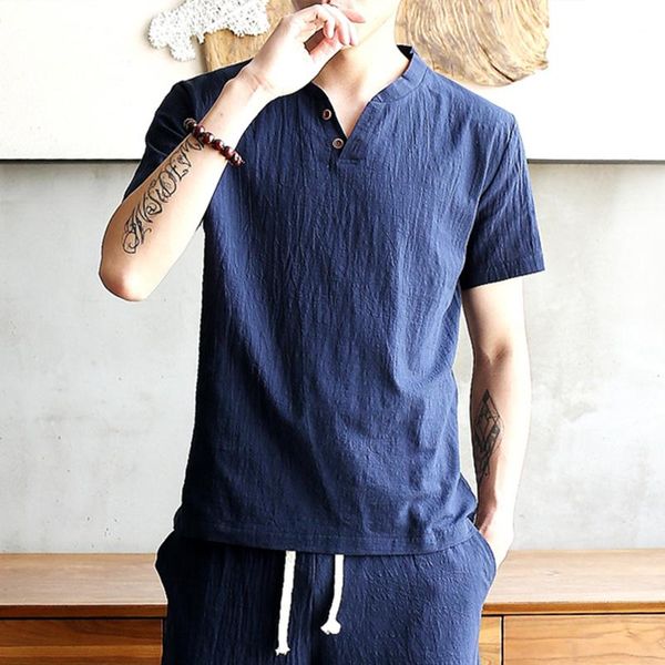 summer men's v-neck linen short sleeve breathable and comfortable t-shirt with various colors to increase the trend t-shirts, White;black
summer men's v-neck linen short sleeve breathable and comfortable t-shirt with various colors to increase the trend t-shirts, White;black