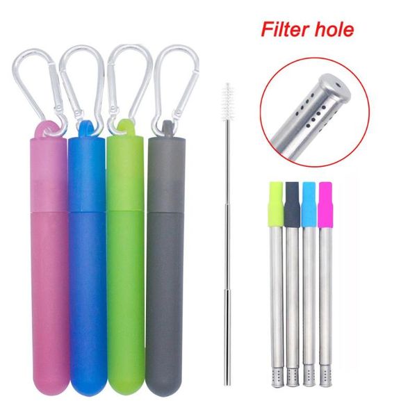 drinking straws reusable two-section straw with filter hole and retractable brush for tea etc
drinking straws reusable two-section straw with filter hole and retractable brush for tea etc