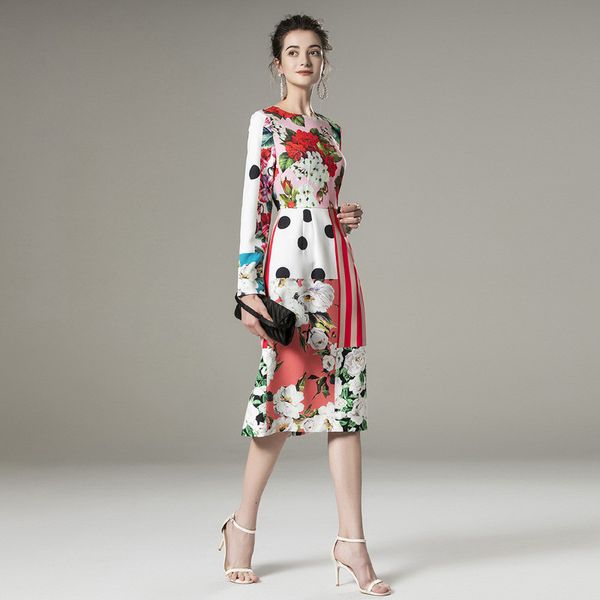 two piece dress europe fashions woman clothes elegant lady with floral dot print sleeve pencil dress office robe femme party ym14, White
two piece dress europe fashions woman clothes elegant lady with floral dot print sleeve pencil dress office robe femme party ym14, White